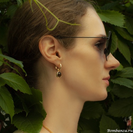 Серьги Fiore Luna, TIGER EYE, LE1115 BR/G, золотистые